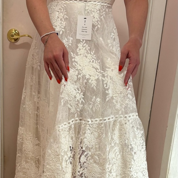 Gorgeous Lace Boho Wedding Dress NWT - Picture 6 of 13
